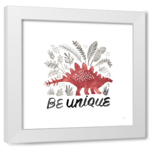 Dino Inspiration III White Modern Wood Framed Art Print by Panganiban, Karyn