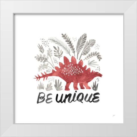 Dino Inspiration III White Modern Wood Framed Art Print by Panganiban, Karyn