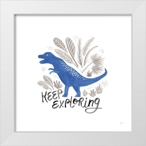 Dino Inspiration IV White Modern Wood Framed Art Print by Panganiban, Karyn