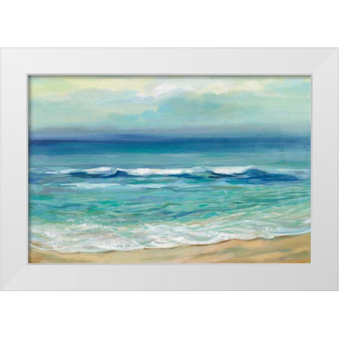 Seaside Sunrise White Modern Wood Framed Art Print by Vassileva, Silvia