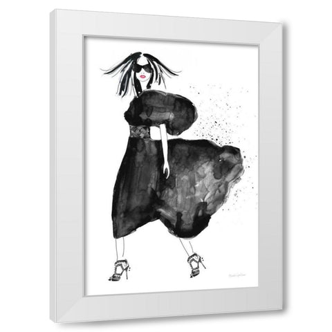 Uptown Fashion I White Modern Wood Framed Art Print by Charro, Mercedes Lopez