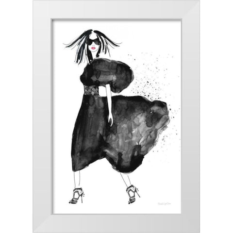 Uptown Fashion I White Modern Wood Framed Art Print by Charro, Mercedes Lopez