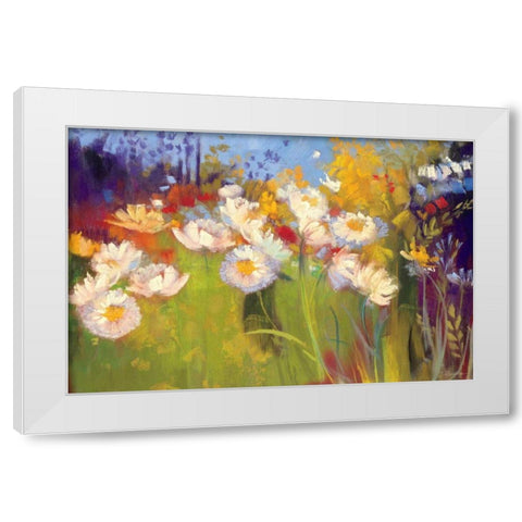 Contemporary Meadow White Modern Wood Framed Art Print by Rowan, Carol