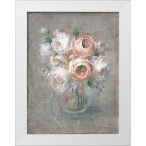 Pale Summer Blooms I White Modern Wood Framed Art Print by Nai, Danhui