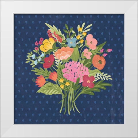 Love Letters XI No Banner Blue White Modern Wood Framed Art Print by Marshall, Laura