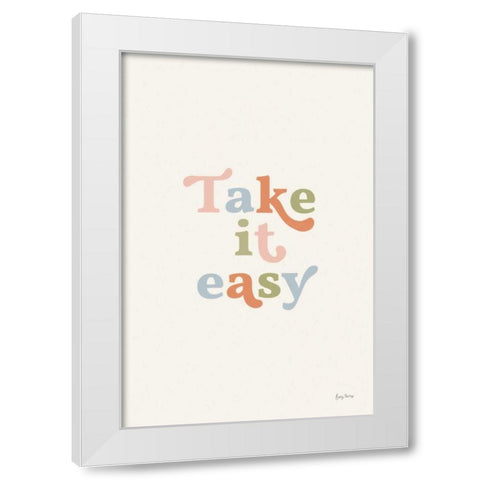 Take it Easy Pastel White Modern Wood Framed Art Print by Thorns, Becky