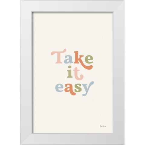 Take it Easy Pastel White Modern Wood Framed Art Print by Thorns, Becky