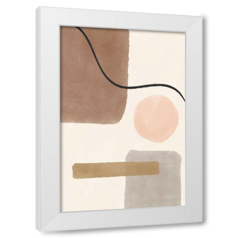 Geo Abstract I Neutral Pink White Modern Wood Framed Art Print by Thorns, Becky