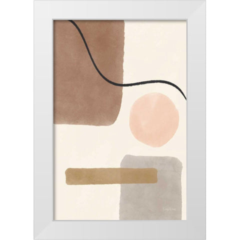 Geo Abstract I Neutral Pink White Modern Wood Framed Art Print by Thorns, Becky