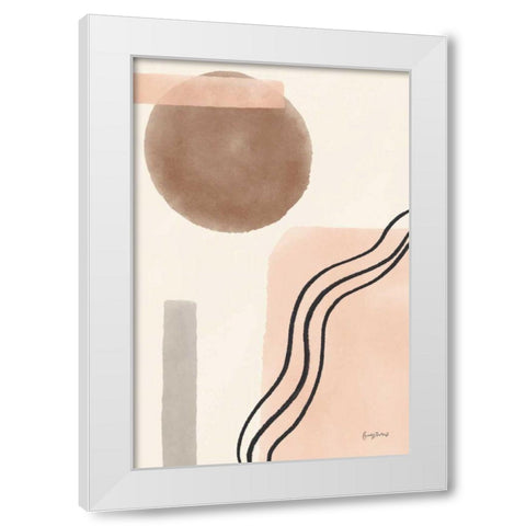 Geo Abstract II Neutral Pink White Modern Wood Framed Art Print by Thorns, Becky