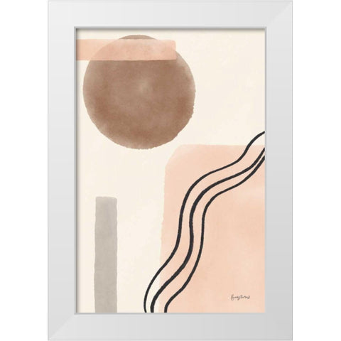 Geo Abstract II Neutral Pink White Modern Wood Framed Art Print by Thorns, Becky