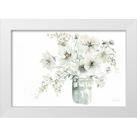 Sunrise Bouquet White Modern Wood Framed Art Print by Pete, Katrina