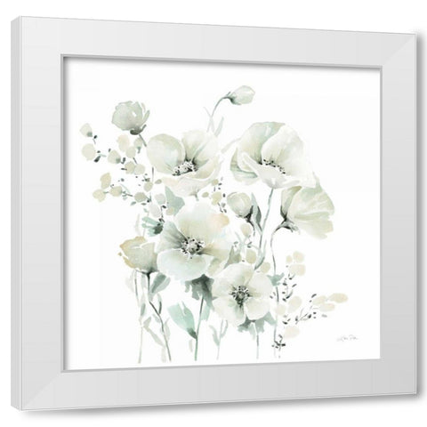 Secret Garden Bouquet II White Modern Wood Framed Art Print by Pete, Katrina