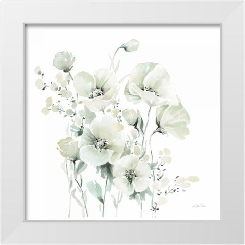 Secret Garden Bouquet II White Modern Wood Framed Art Print by Pete, Katrina