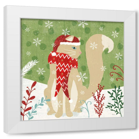 Purrfect Holiday IV White Modern Wood Framed Art Print by Charron, Veronique