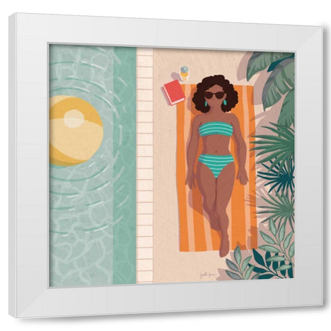 Beach Babes III White Modern Wood Framed Art Print by Penner, Janelle
