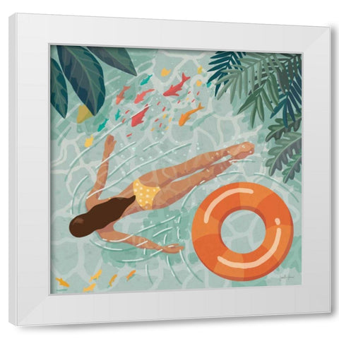 Beach Babes IV White Modern Wood Framed Art Print by Penner, Janelle