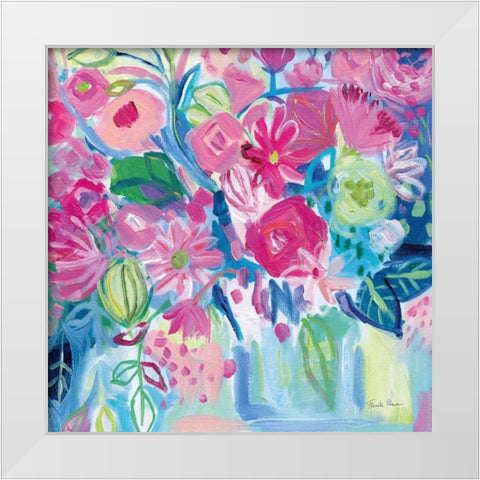Spring Burst I White Modern Wood Framed Art Print by Zaman, Farida