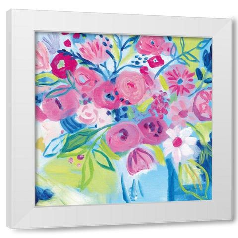 Spring Burst II White Modern Wood Framed Art Print by Zaman, Farida