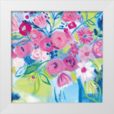 Spring Burst II White Modern Wood Framed Art Print by Zaman, Farida