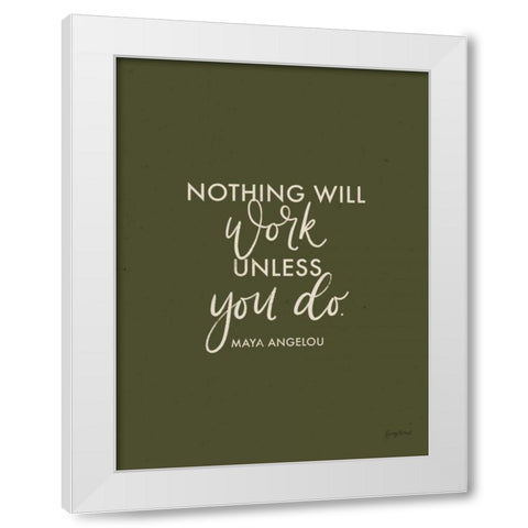 Words of Wisdom II Green Crop White Modern Wood Framed Art Print by Thorns, Becky