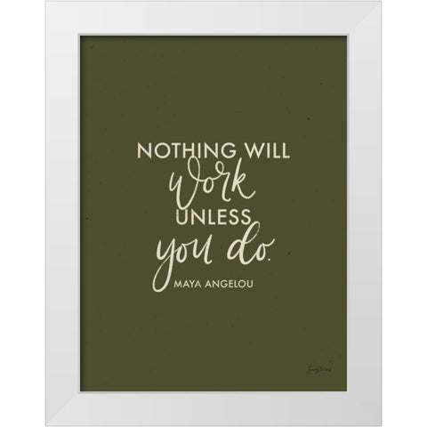 Words of Wisdom II Green Crop White Modern Wood Framed Art Print by Thorns, Becky