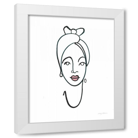 Beauty I Pink Lips White Modern Wood Framed Art Print by Tillmon, Avery