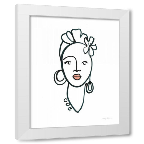Beauty III Pink Lips White Modern Wood Framed Art Print by Tillmon, Avery