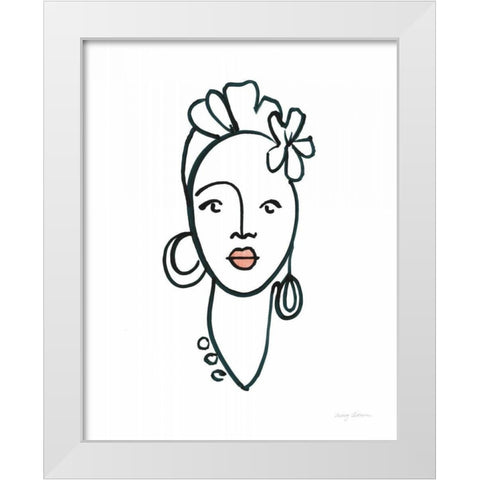 Beauty III Pink Lips White Modern Wood Framed Art Print by Tillmon, Avery