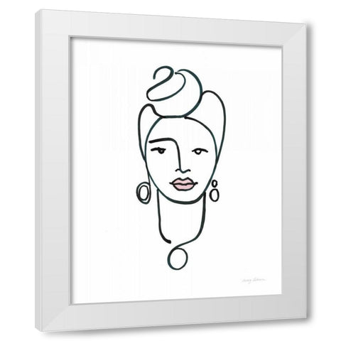 Beauty IV Pink Lips White Modern Wood Framed Art Print by Tillmon, Avery
