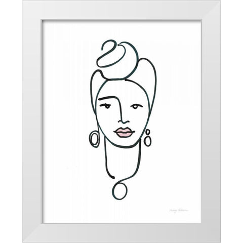 Beauty IV Pink Lips White Modern Wood Framed Art Print by Tillmon, Avery