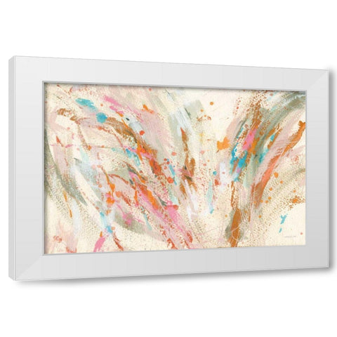 Fireworks White Modern Wood Framed Art Print by Nai, Danhui