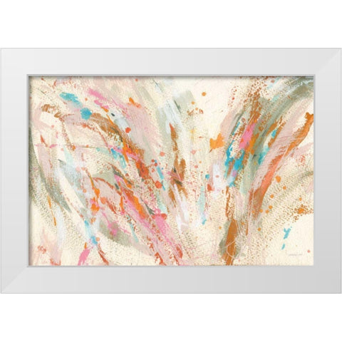 Fireworks White Modern Wood Framed Art Print by Nai, Danhui