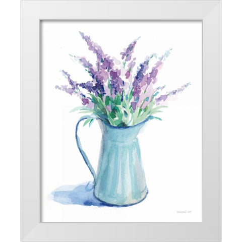 Farmstand Lavender White Modern Wood Framed Art Print by Nai, Danhui