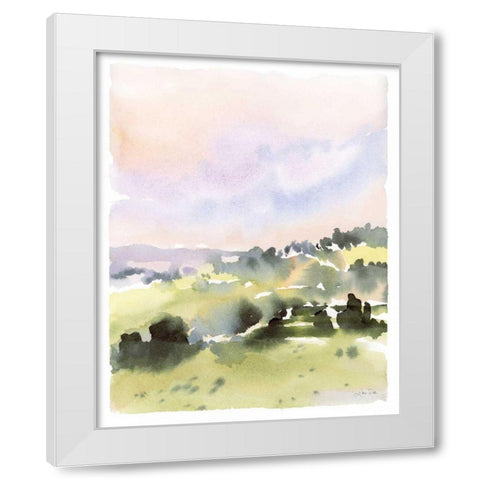 Spring Hills II White Modern Wood Framed Art Print by Pete, Katrina