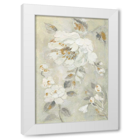 Romantic Spring Flowers II White White Modern Wood Framed Art Print by Vassileva, Silvia