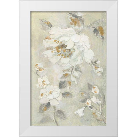 Romantic Spring Flowers II White White Modern Wood Framed Art Print by Vassileva, Silvia