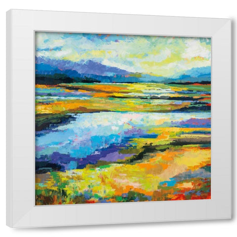 Fall Marsh White Modern Wood Framed Art Print by Vertentes, Jeanette