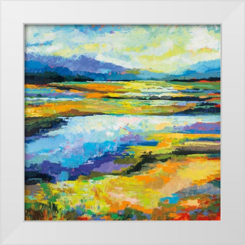 Fall Marsh White Modern Wood Framed Art Print by Vertentes, Jeanette