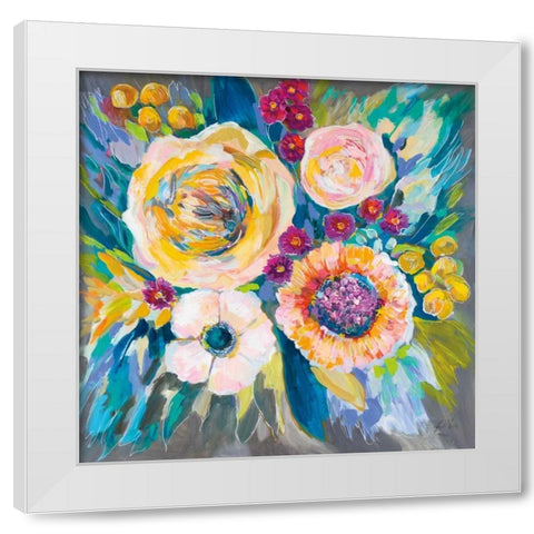 Festive White Modern Wood Framed Art Print by Vertentes, Jeanette