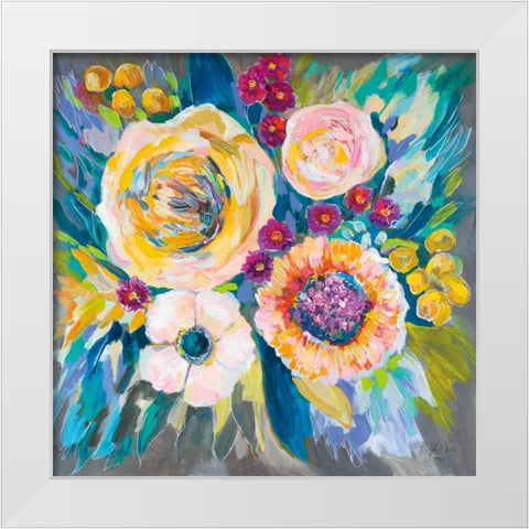 Festive White Modern Wood Framed Art Print by Vertentes, Jeanette