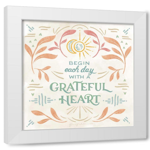 Heart and Mind I White Modern Wood Framed Art Print by Graham, Gia