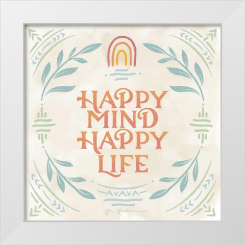 Heart and Mind II White Modern Wood Framed Art Print by Graham, Gia