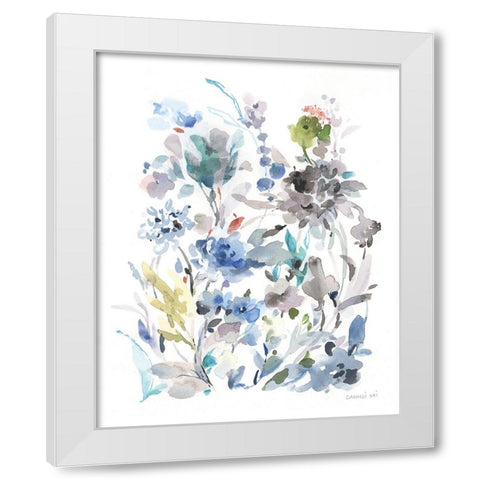 Breezy Florals II White Modern Wood Framed Art Print by Nai, Danhui