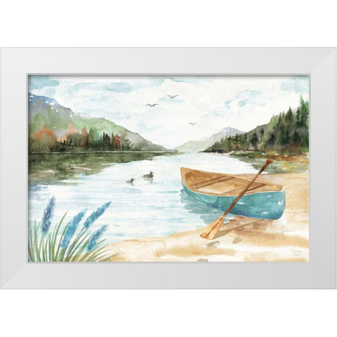 Lake Love I White Modern Wood Framed Art Print by June, Dina