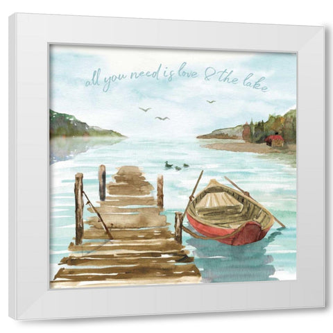 Lake Love II White Modern Wood Framed Art Print by June, Dina