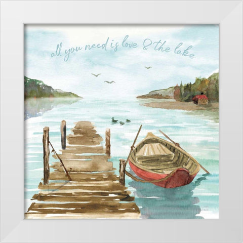 Lake Love II White Modern Wood Framed Art Print by June, Dina
