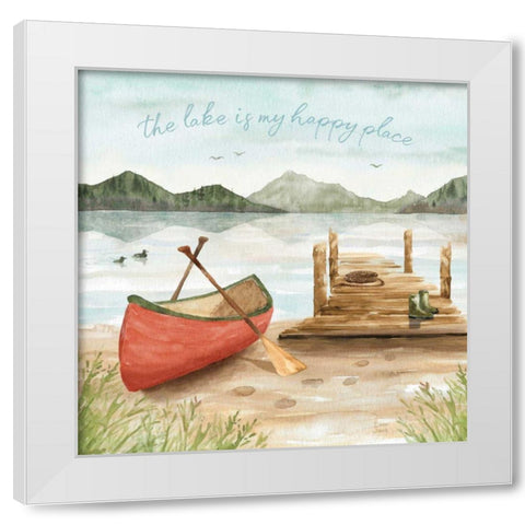 Lake Love III White Modern Wood Framed Art Print by June, Dina