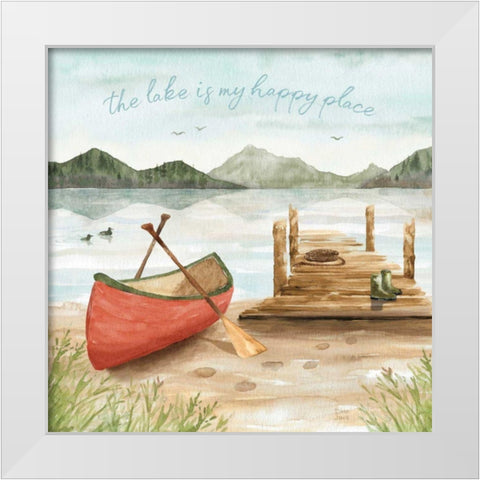 Lake Love III White Modern Wood Framed Art Print by June, Dina