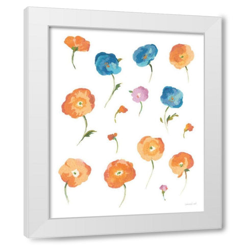 Retro Flowers II White Modern Wood Framed Art Print by Nai, Danhui
